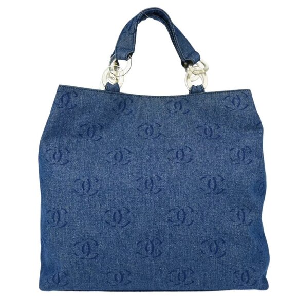 Chanel Blue Denim Tote Handbag - Picture 1 of 12